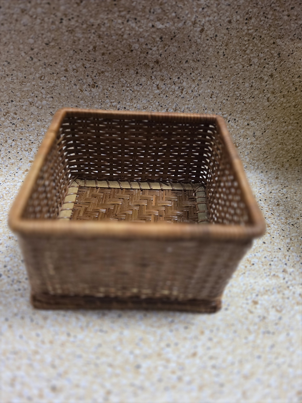 Vintage Square Woven Rattan Basket - Boho Farmhouse Storage Cubby Bundle 3 For30